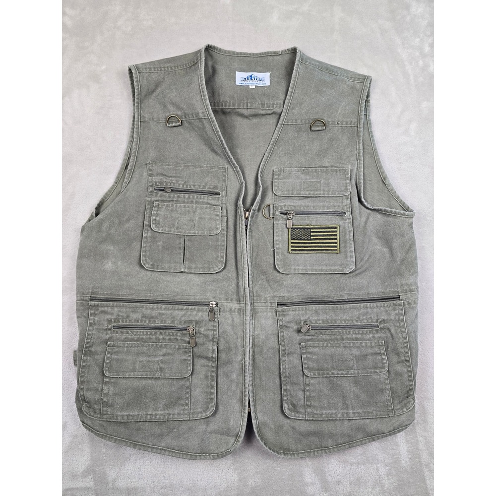 Blue Stone Safety Products Vest Mens L Green Multi Pocket‎ Tactical CCW